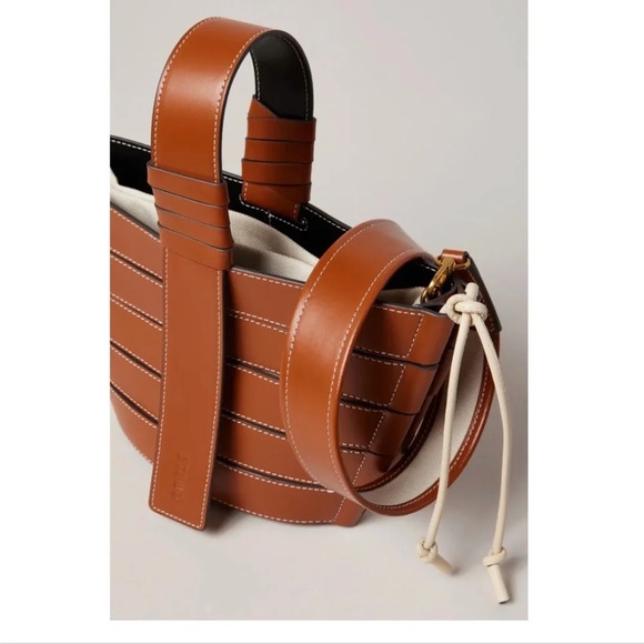 STAUD Diamond Mini Tote Bag Cognac Leather Gorgeous!! - Picture 5 of 6